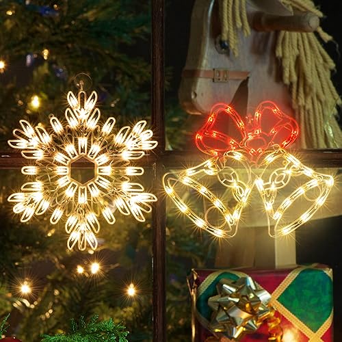 TWINGLEHOME Escultura decorativa de 50L, que incluye Campana x1 Copo de nieve x1..