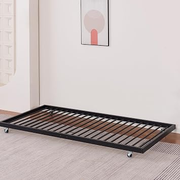 Reinforced Beds, WALTON TRUNDLE BED, 90x185cm, Black, Trundle with Castors, Rolls Underneath all Reinforced Beds Products with Ease, Exclusive