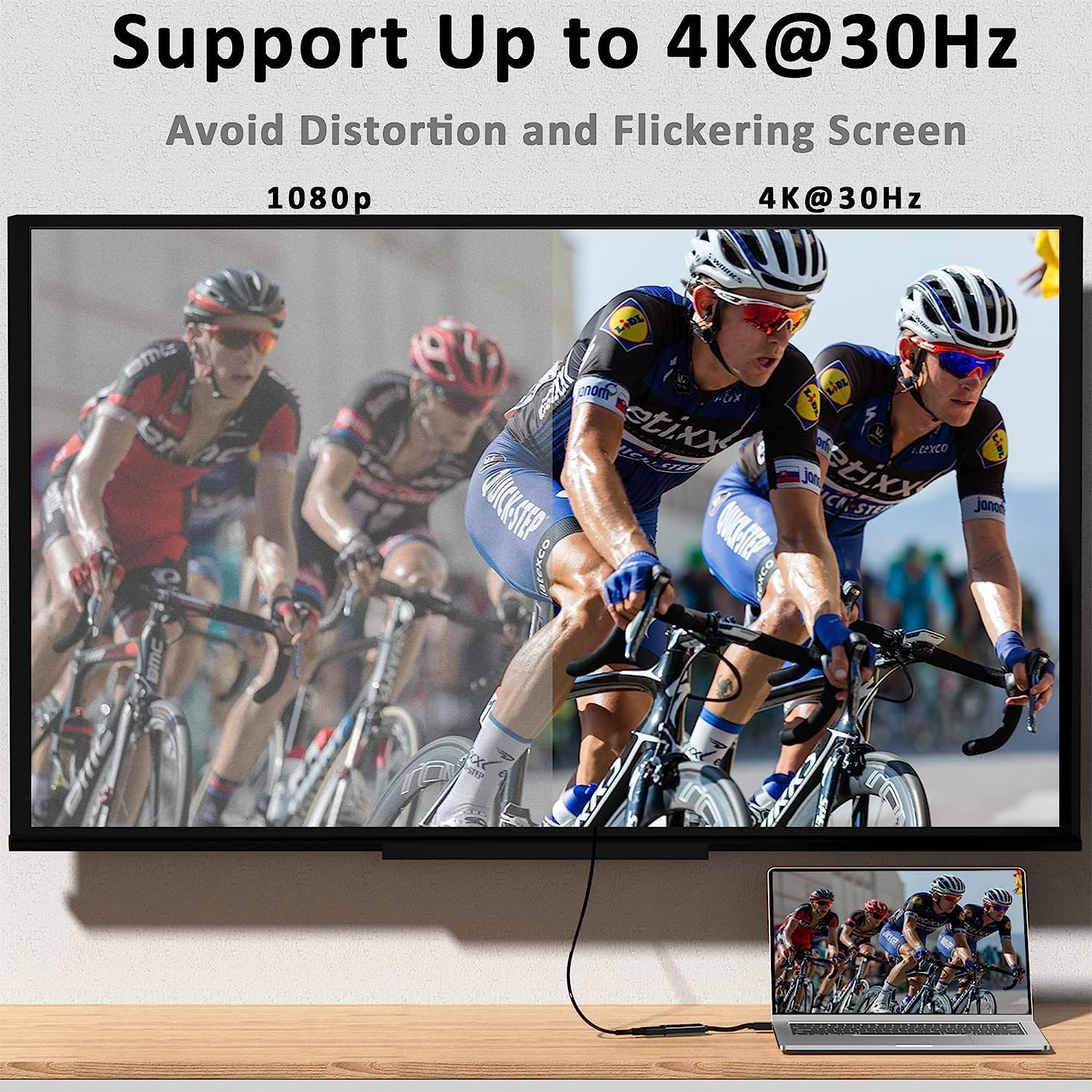 ICZI Adapter Mini DisplayPort HDMI 4K 30HZ, kompatybilny z MacBook Air/Pro, Microsoft Surface Pro/Dock, monitor, projektor, czarny
