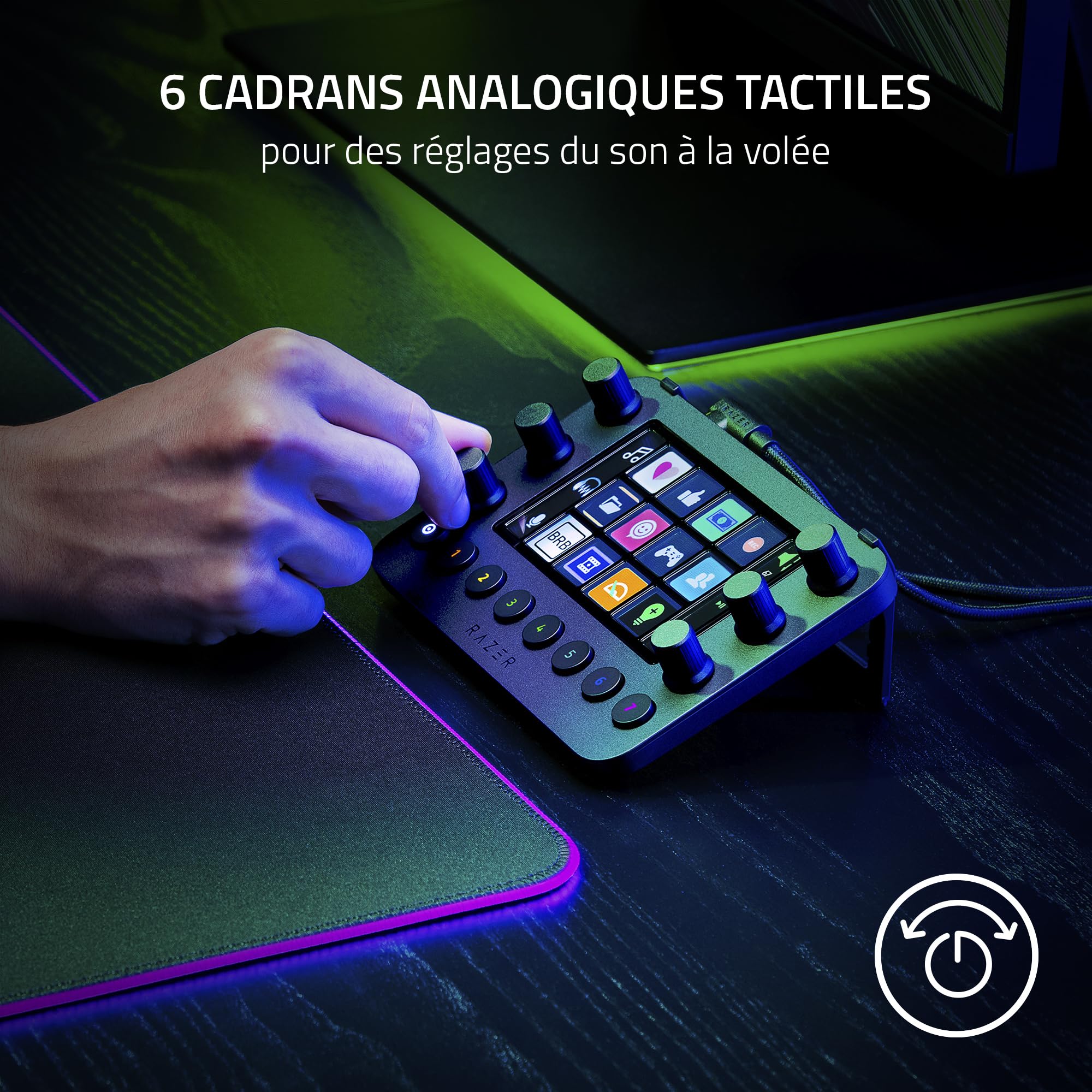 Razer Stream Controller - Contrôleur pour Le Streaming et la Création de Contenu (12 Touches Haptiques Commutables, 6 Cadrans Analogiques Tactiles, 8 Boutons Programmables) Noir