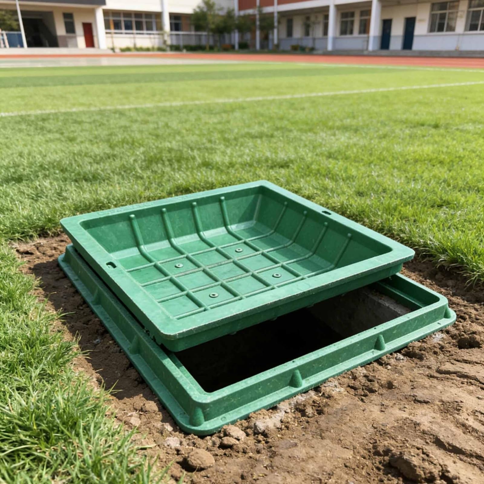 Coperchio di ispezione a Incasso per pozzetto di ispezione per Fossa settica, Adatto a Prati, Giardini e fioriere da marciapiede, Soluzione per Esterni.