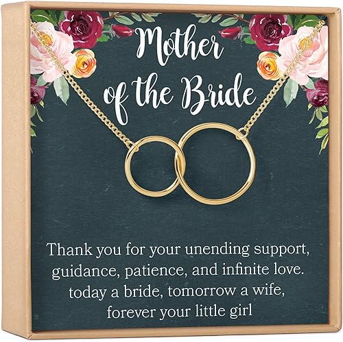 Dear Ava Collar de regalo para madre de la novia joyería para padres de novia, boda, 2 círculos asimétricos