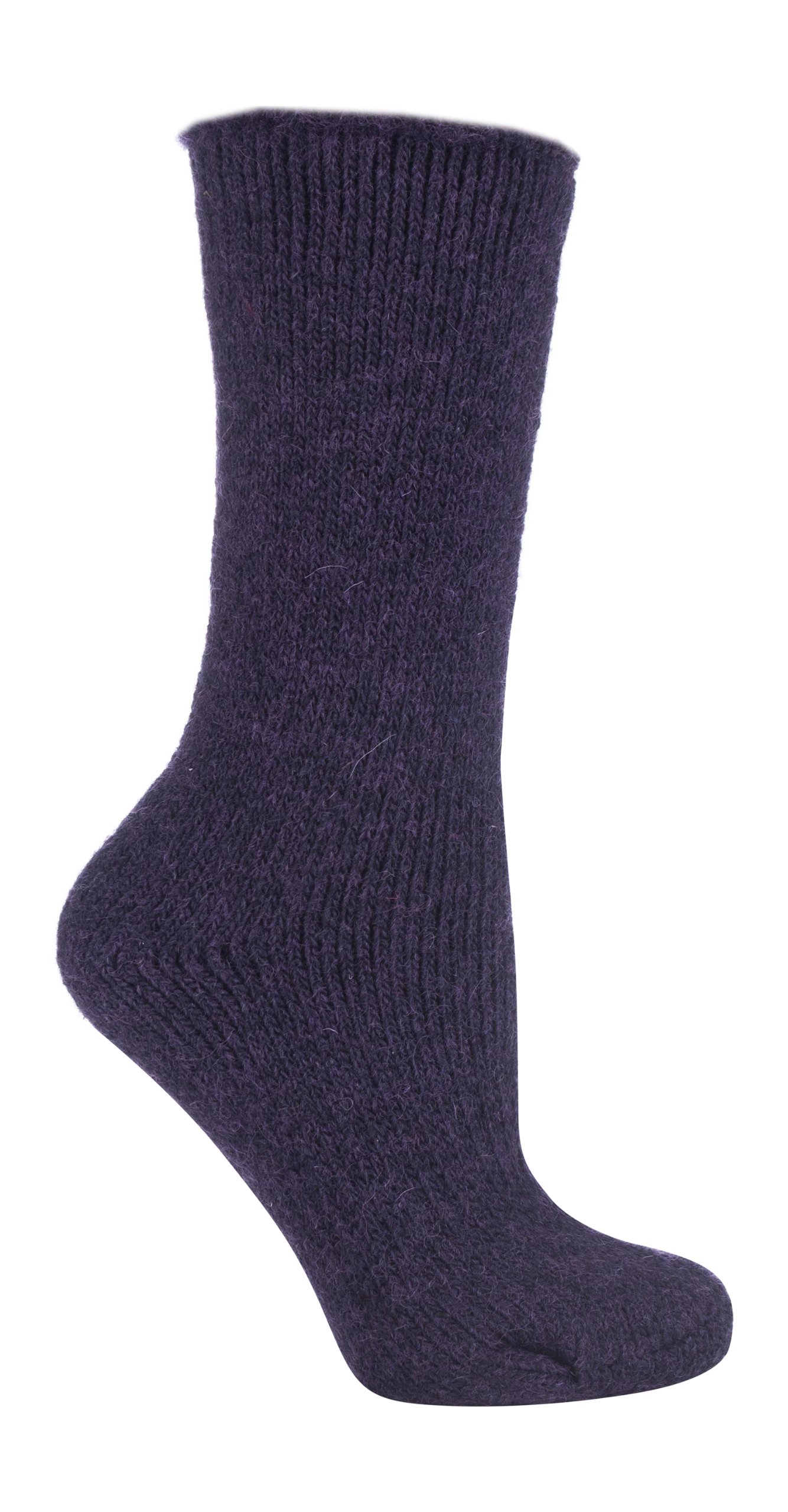 HEAT HOLDERS - Ladies Thick Winter Warm 2.7 TOG Short Cosy Thermal Wool Rich Socks (4-8 uk, Purple (S.Wool))