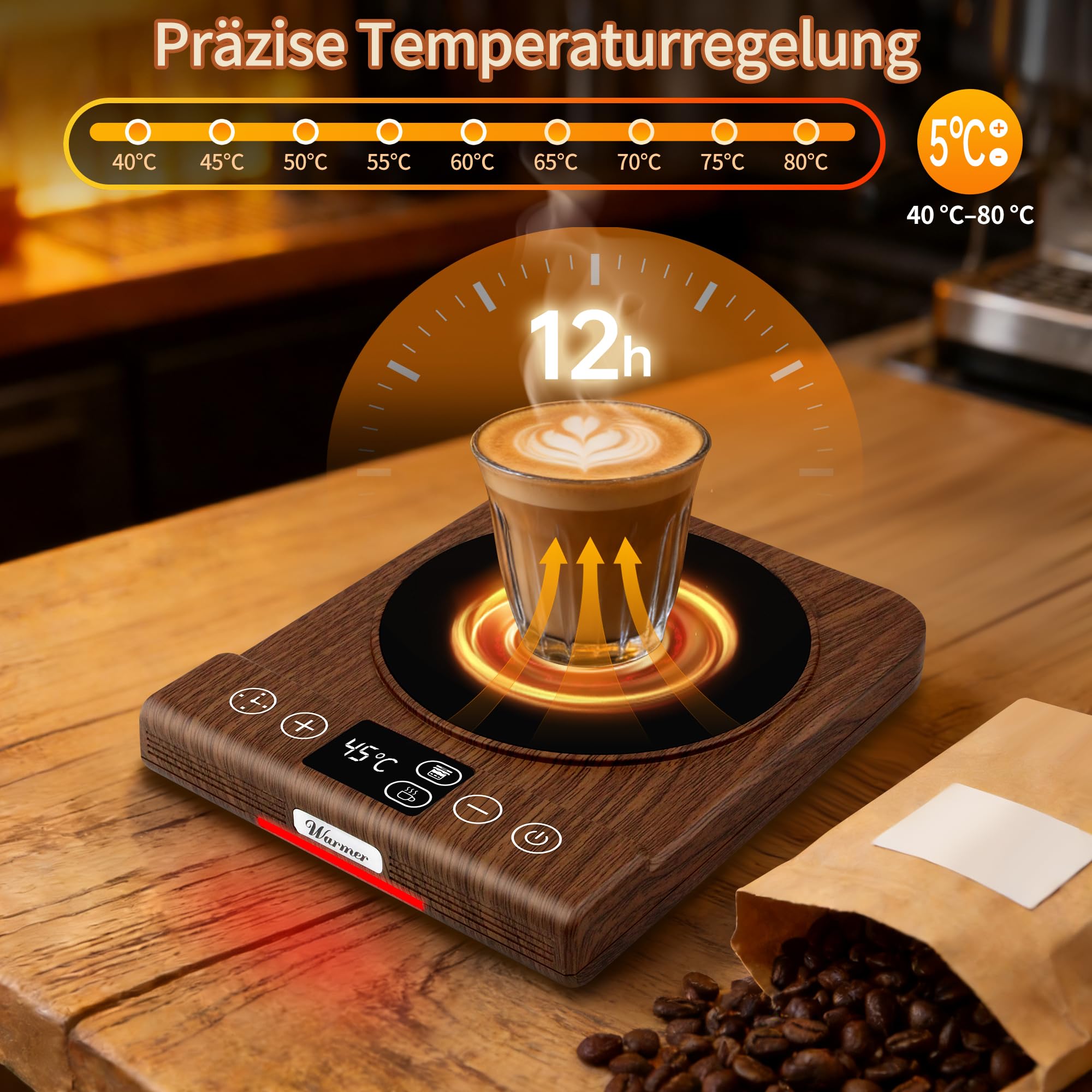 Sauerteig Starter Wärmer Wärmeplatte 2-in-1 Kaffeewärmer Sauerteigstarterwärmer Thermostat Steuerung 24-Stunden-Timer Sourdough Proofing Brotbacken Sauerteig Fermentation