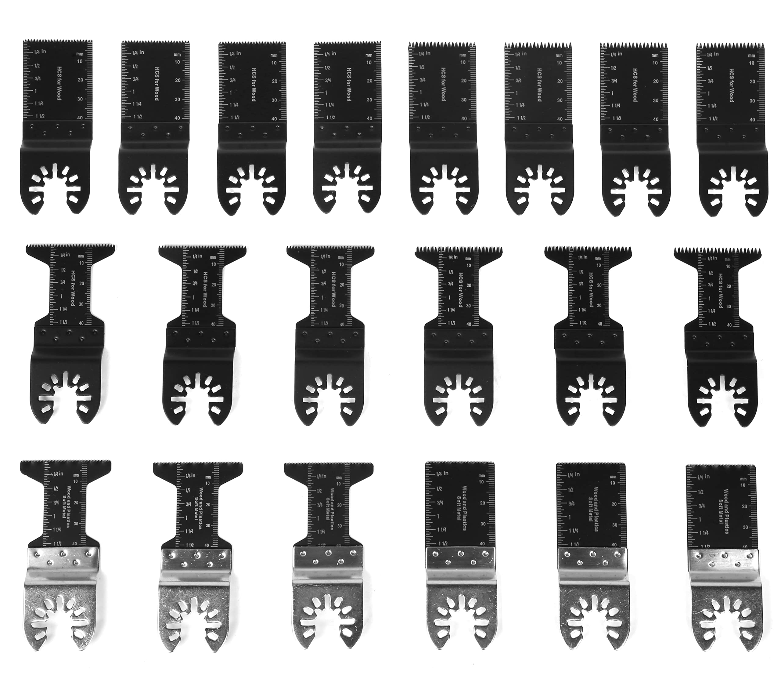 WEN MTB020 - Set di 20 lame oscillanti multiutensile in acciaio al carbonio e bimetalliche assortite