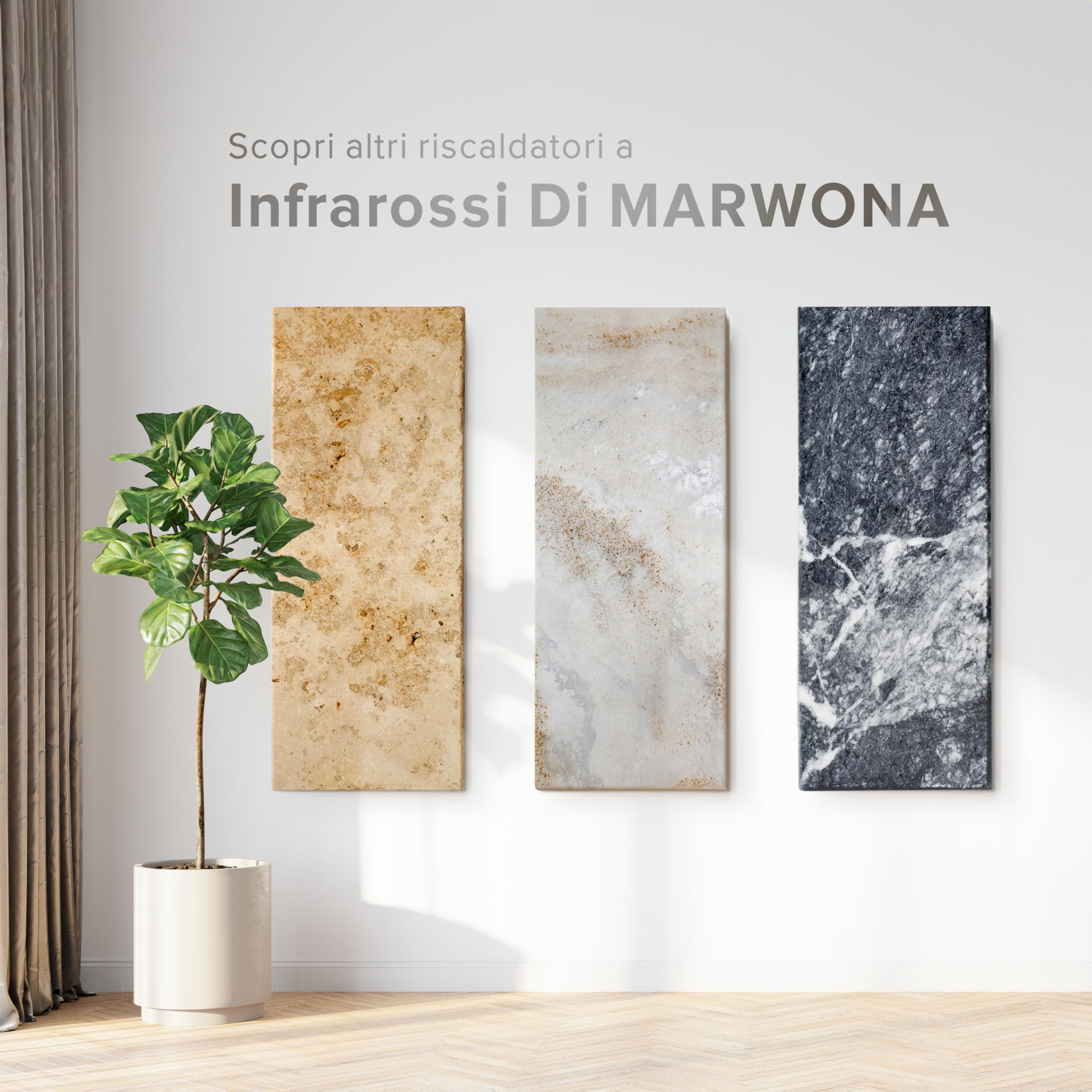 800 W I Shadow Grey 800W I Riscaldatore a infrarossi da parete a risparmio energetico I Garanzia di 5 anni I Qualità tedesca