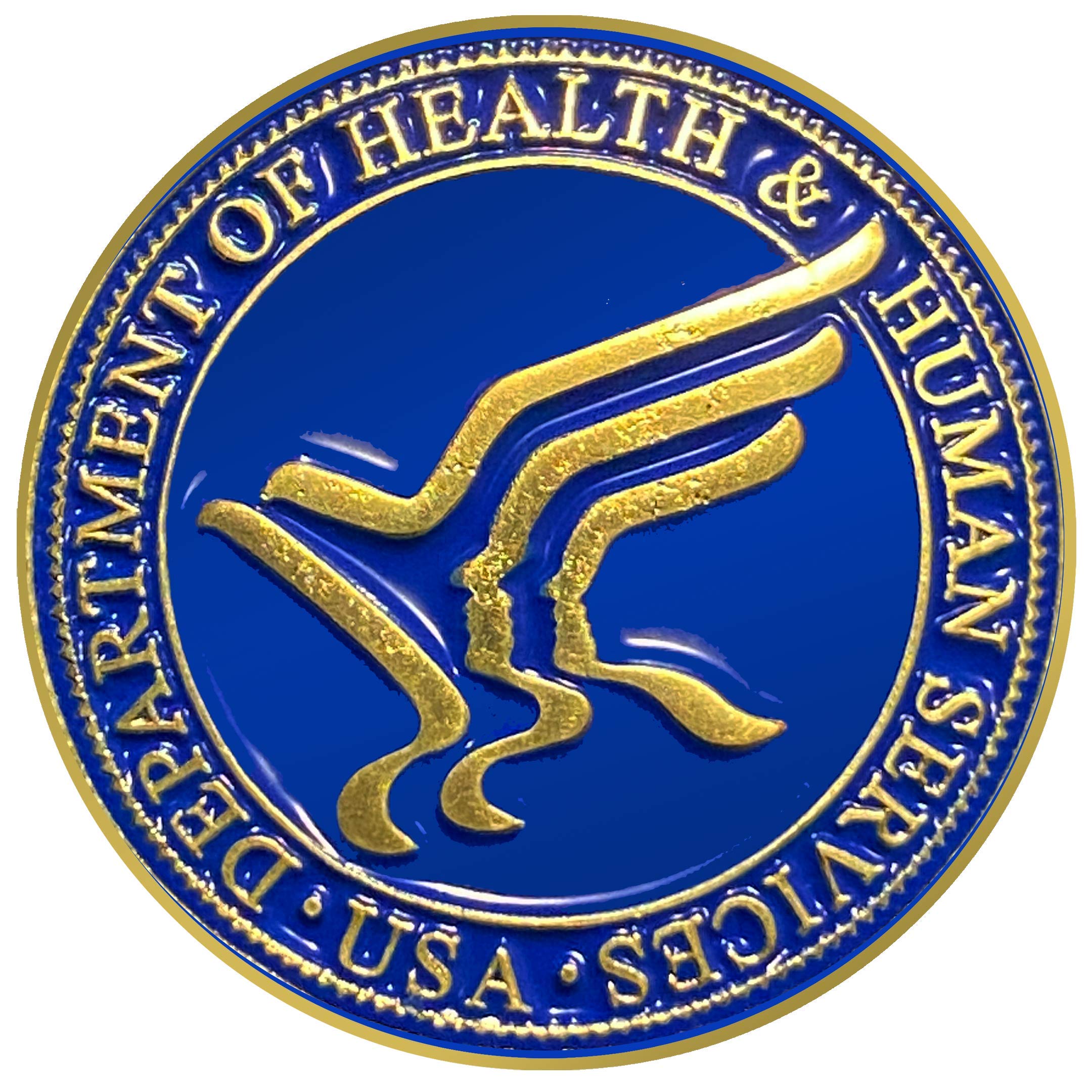 LEO Challenge Coins CL-LL HHS Pin and Deluxe Spring Loaded Clasp Department of Health & Human Services