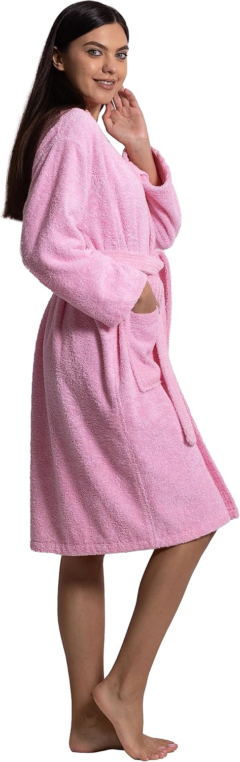Chakir Turkish Linens 100% Cotton Terry Cloth Turkish Kimono Bathrobe for Women
