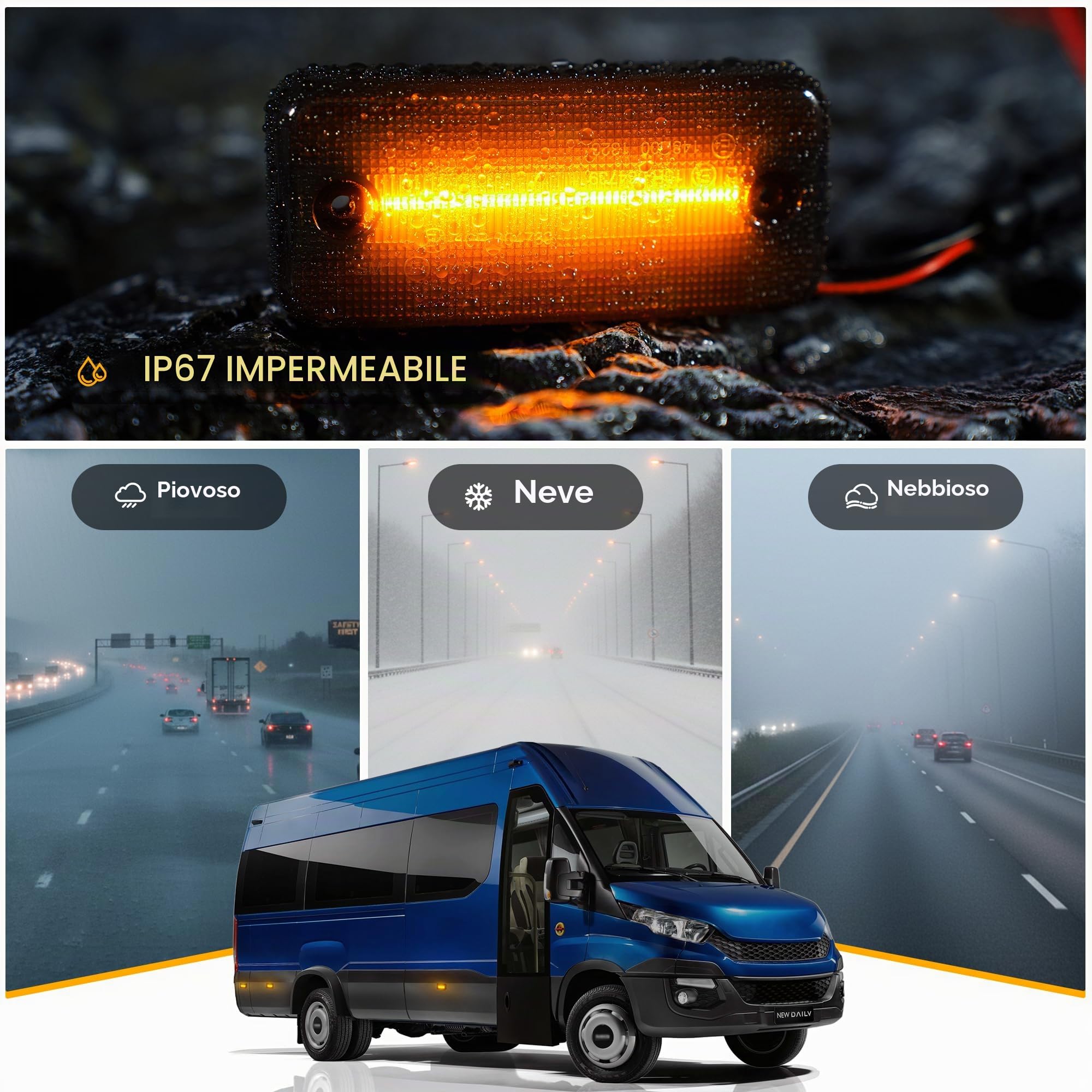 6 pz Ambra Led Liquidazione Indicatore Laterale Indicatori Luce Per Fiat Ducato Citr.oen Jumper Relè Peug.eot Boxer Daily Box Van DAF LFXF CF Fumo Lente LED Segnale di Direzione Lampada
