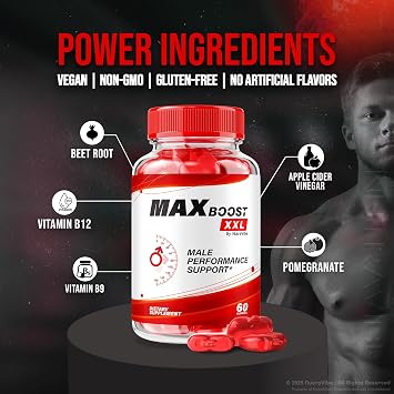 (2 Pack) Max Boost XXL Gummies - Max Boost Plus, Gluco Control MaxBost XL Potent Blend to Help Support Stamina, Energy & Performance | Delicious, Easy-to-Chew Daily Formula (120 Gummies)