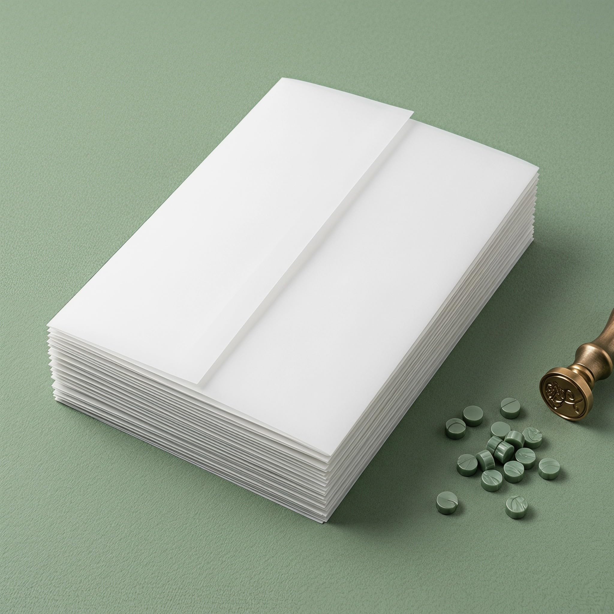 100 Piezas Sobres Transparentes de Papel Preplegado