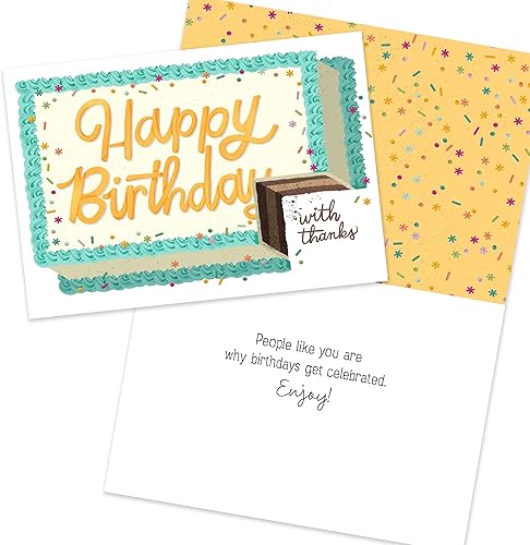 Miniatura 6 de Hallmark Business Bulk - Paquete de 25 tarjetas de cumpleaños surtidas para empleados (pastel, velas y color), tarjetas de 5 x 7, mensaje en el
