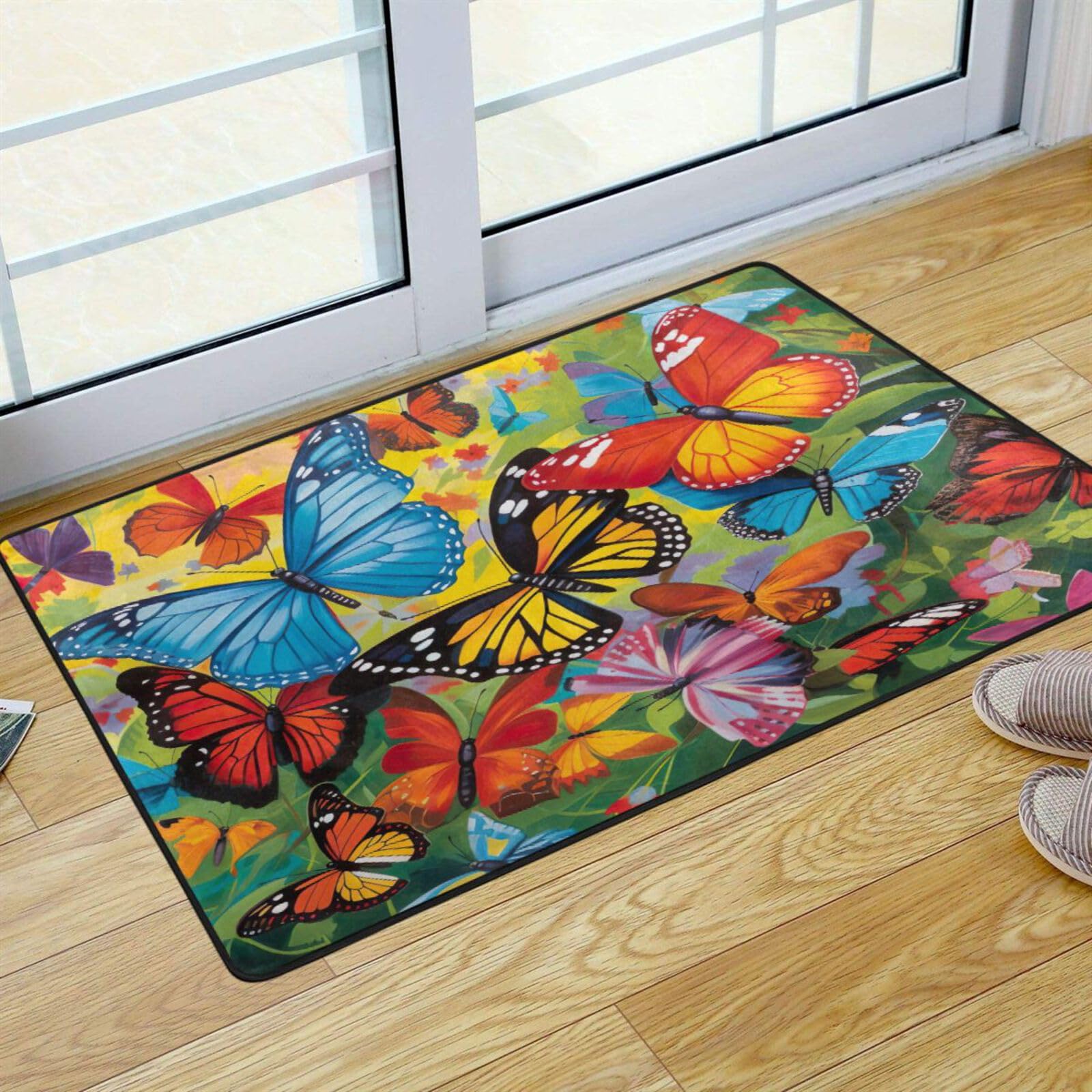 UMIRIKO Butterfly Colorful Vivid Kitchen Rug Mats Anti Fatigue Non Slip Mats Kitchen Mats for Floor Kitchen Decor 36x24 Inch 202a6297