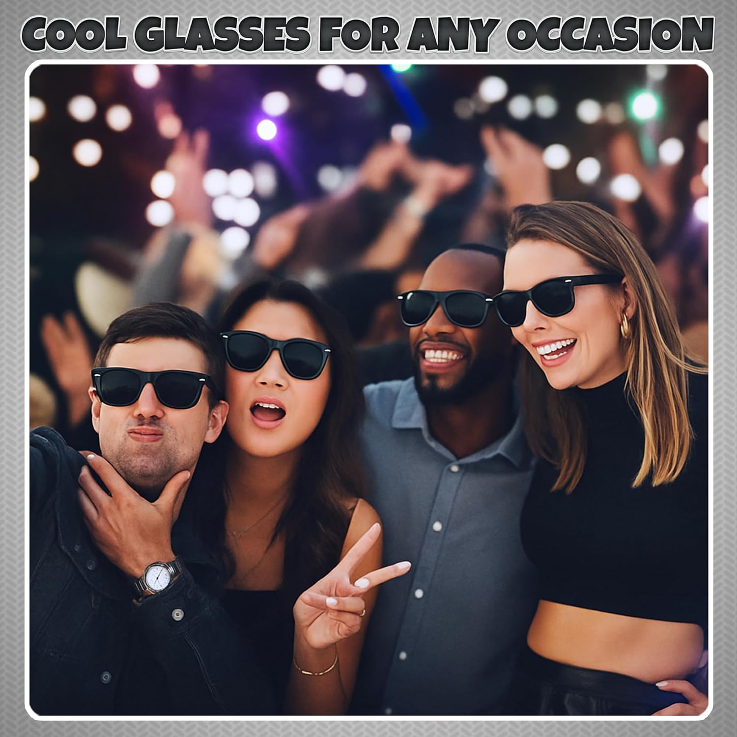 Bedwina Black Sunglasses Bulk - Premium Retro Party Sunglasses for Birthdays, Weddings, Bachelorette, Photo Booth Prop - Image 7