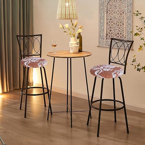 Miniatura 2 de Deisy Dee Fundas de silla redondas impresas elásticas para taburetes de 14-17 pulgadas