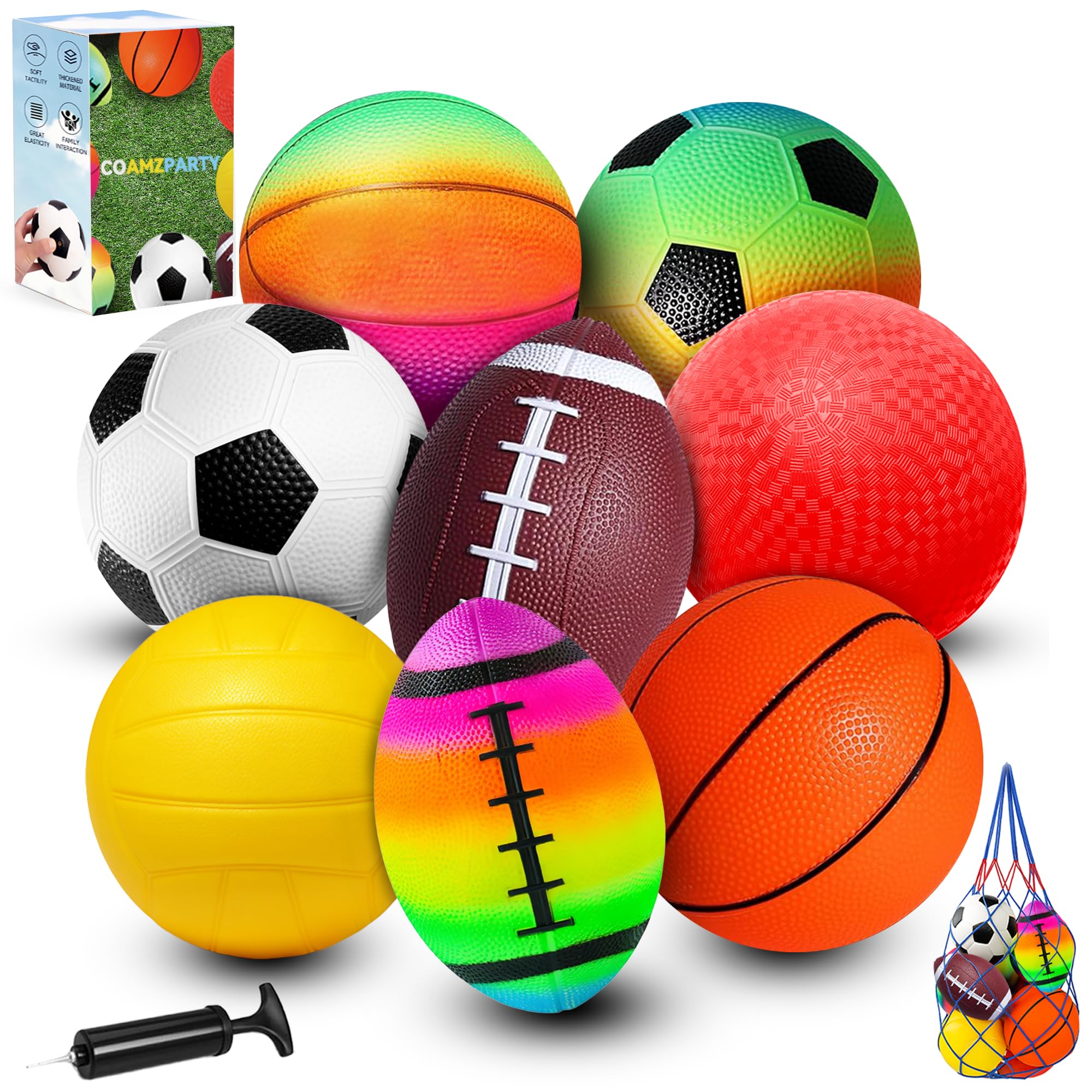 8 x Sportbälle für Kinder, 12,7 cm Kickball-Spielplatzball-Set