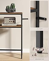 Vista 5 de VASAGLE Mesa consola, mesa de sofá estrecha de 2 niveles con 2 estantes, 7.9 x 31.5 x 31.5 pulgadas, para sala de estar, pasillo, entrada, marrón