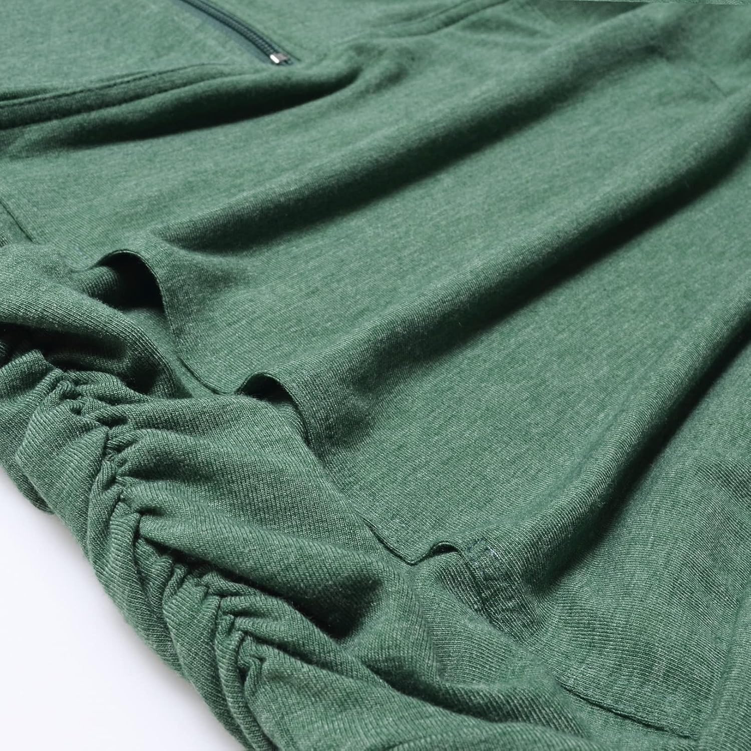 DEBELLY Maternity Shirt with Pocket Women's Lapel Top Casual Pregnancy Long Sleeve Zipper Hoodie - Image 6