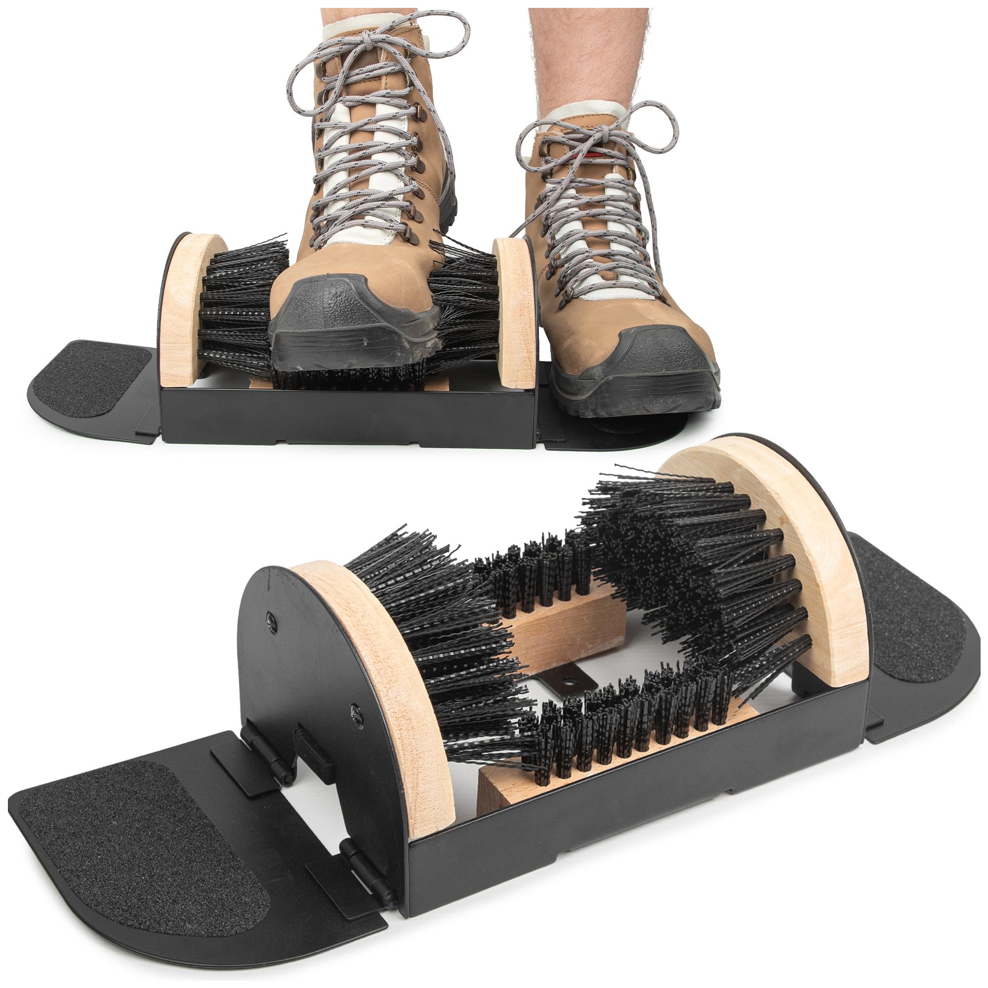 SULPO Nettoyeur de chaussures avec brosse d'extérieur pour terrasse, jardin et atelier en métal antidérapant résistant aux intempéries pour la maison et le jardin