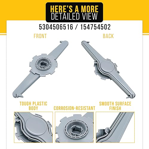 Miniatura 3 de PartsBroz Brazo de pulverización superior 5304506516 154754502 - Compatible con lavavajillas Frigidaire Crosley Kenmore Kelvinator - Sustituye a