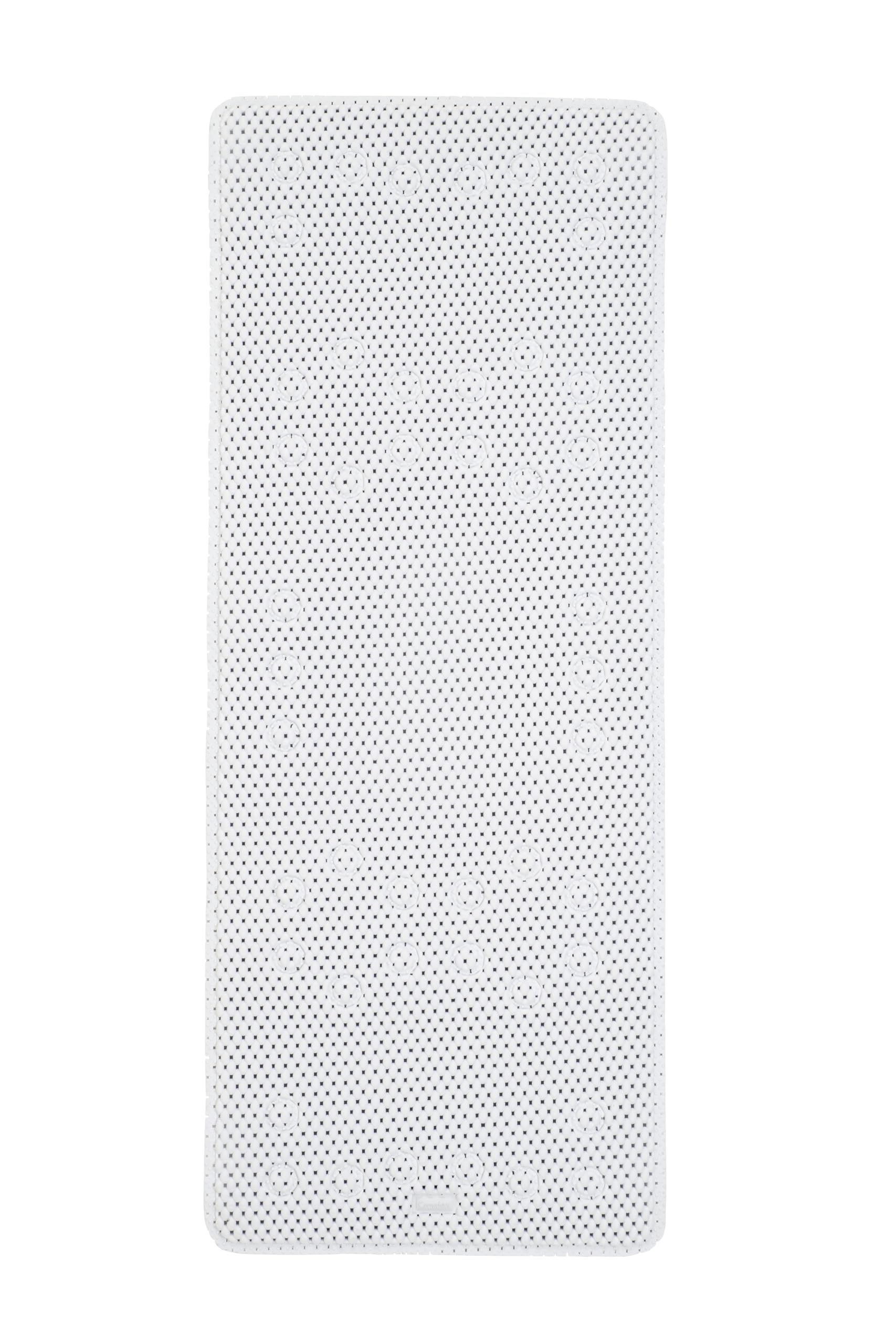 Croydex Teviot Bath Mat Non Slip Anti Mould - White PVC Medium Mat with Cushioned Vinyl Air Cell Technology, Hygiene 'n' Clean Treatment, Pressure Relief Design, Secure Grip Suction Cups (90 x 35cm)