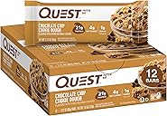 Quest Nutrition Chocolate Chip Dough Cookie Protein Bars, 21g Protein, 1g Sugar, 4g Net Carb, High Fiber, Gluten Free, Keto Friendy, 12 Count
