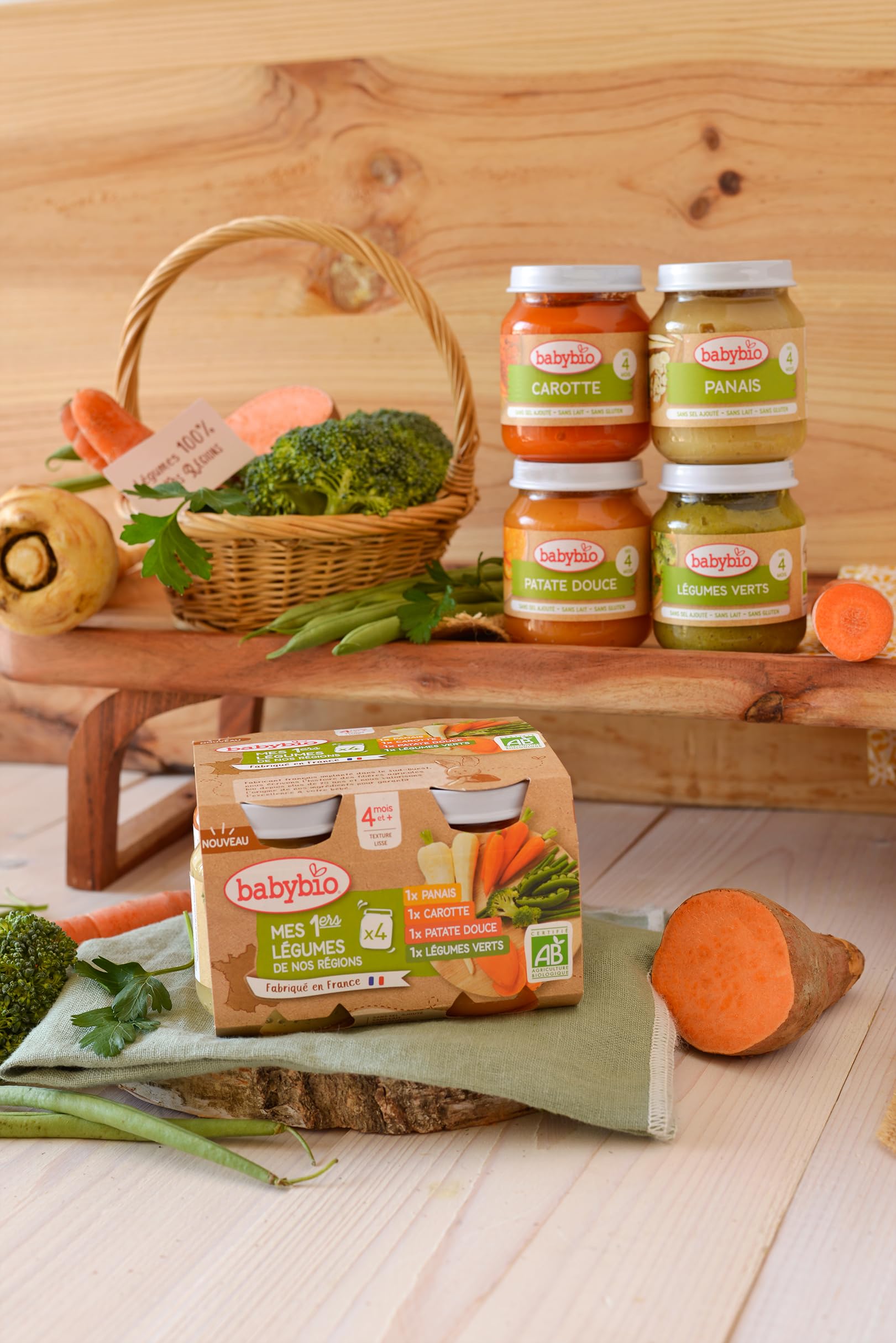 Babybio Multipack Pots Légumes - BIO - 4+ mois - 4x130g - Lot de 6