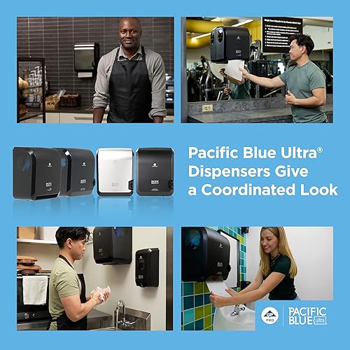 Miniatura 11 de Dispensador de toalla de papel automatizado GP Pacific Azul Ultra 59590 , Paquete de 6, blanco (White Towel), 6 Blanco,Marrón,Recambio de toalla de