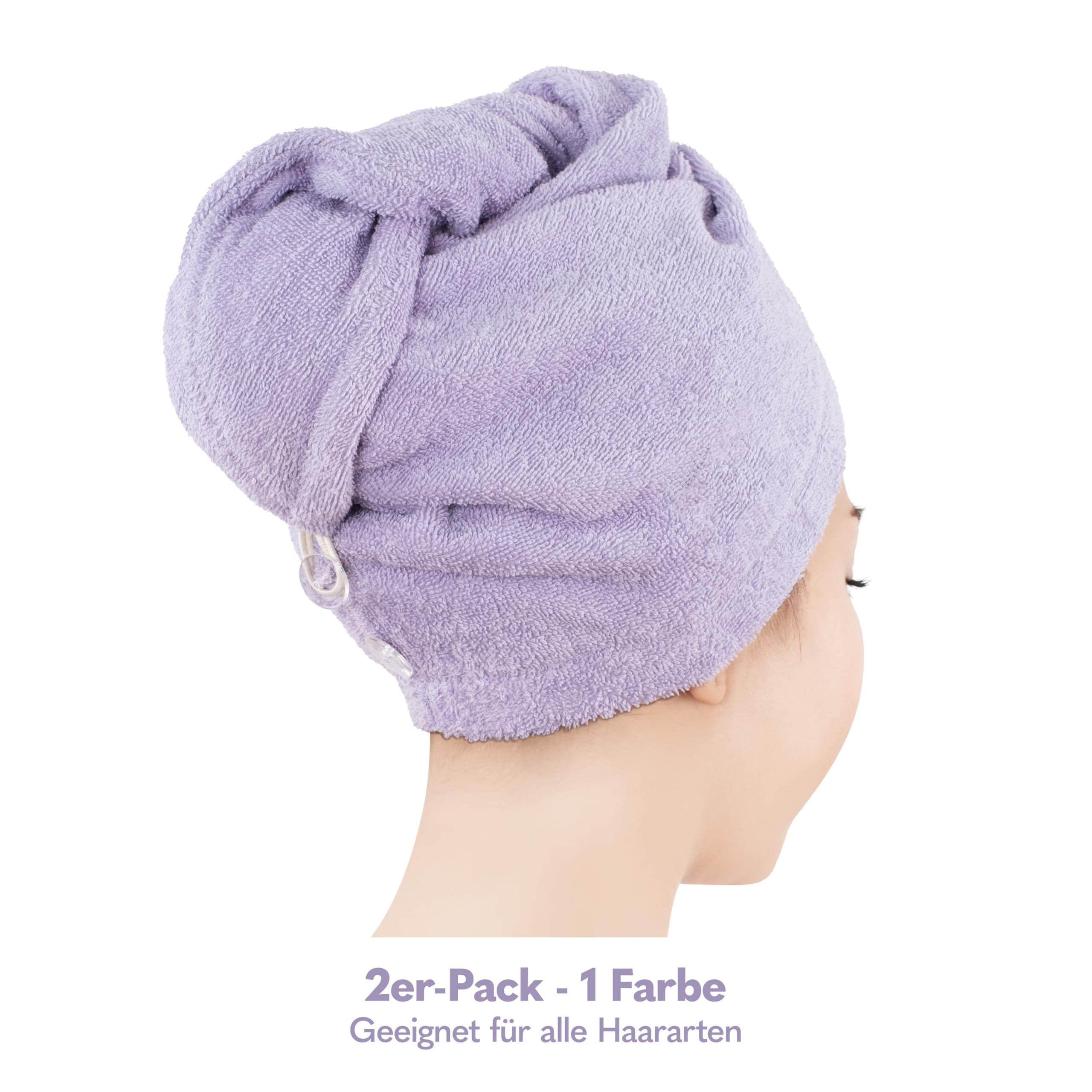 Hammetex Haarturban 2er Set mit Knopf – Bild 3