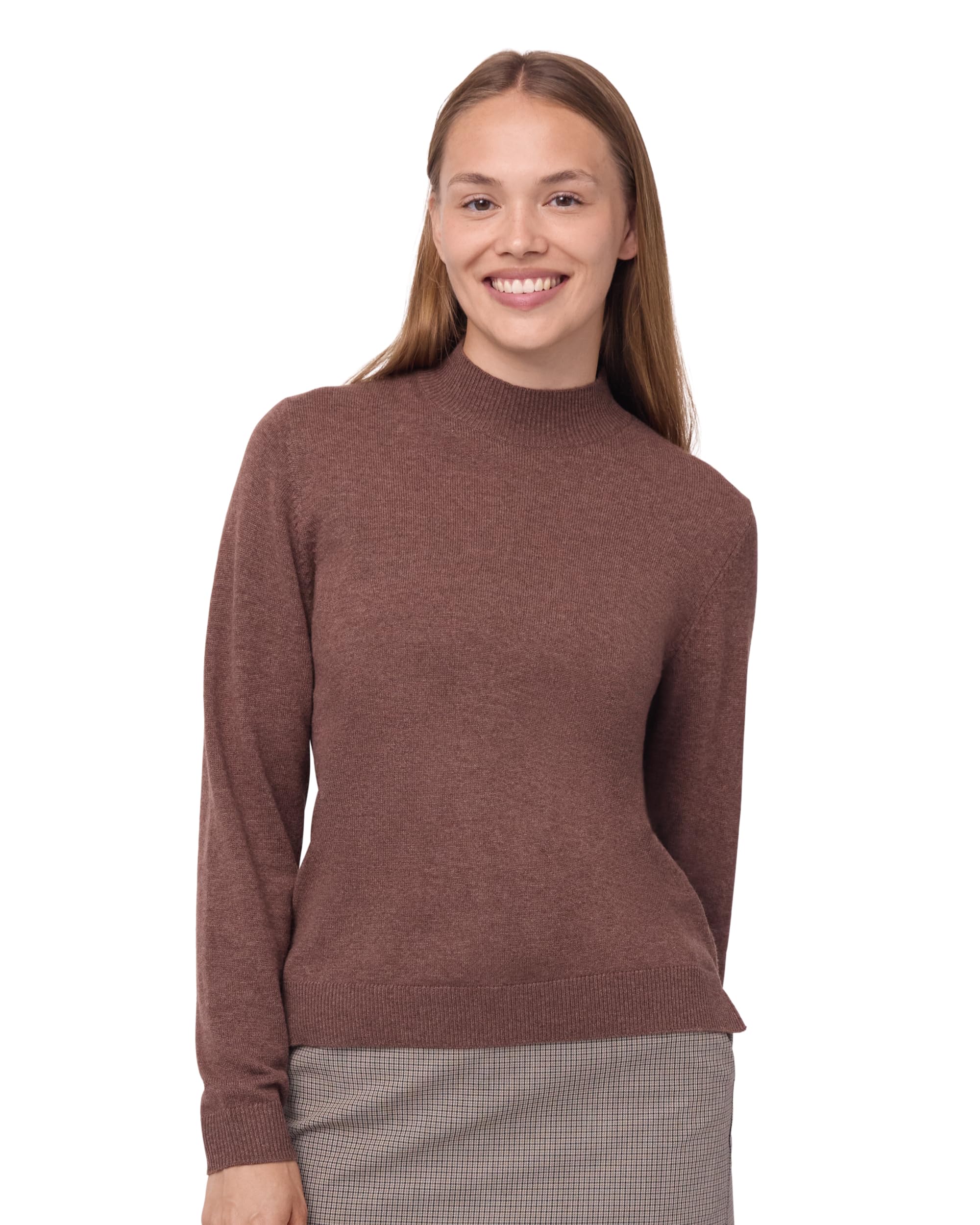 DANISH ENDURANCE Maglia Donna Maniche Lunghe, Maglione a Collo Alto Lana Merino e Cashmere, Dolcevita, Morbido e Traspirante