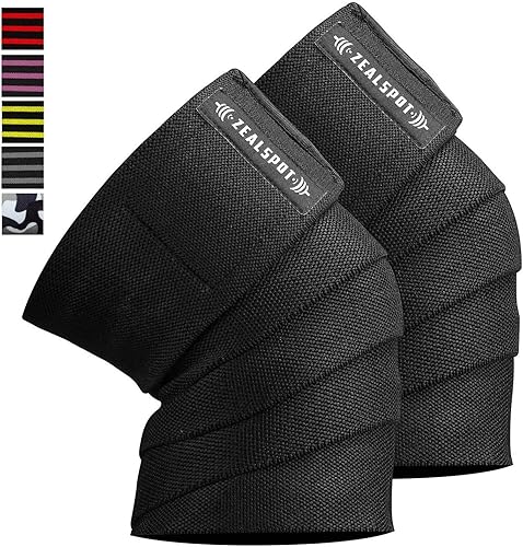 Miniatura 5 de Rodilleras Zealspot (par) de compresión y soporte elástico para entrenamiento cruzado, WOD, gimnasio, entrenamiento, levantamiento de pesas, fitness