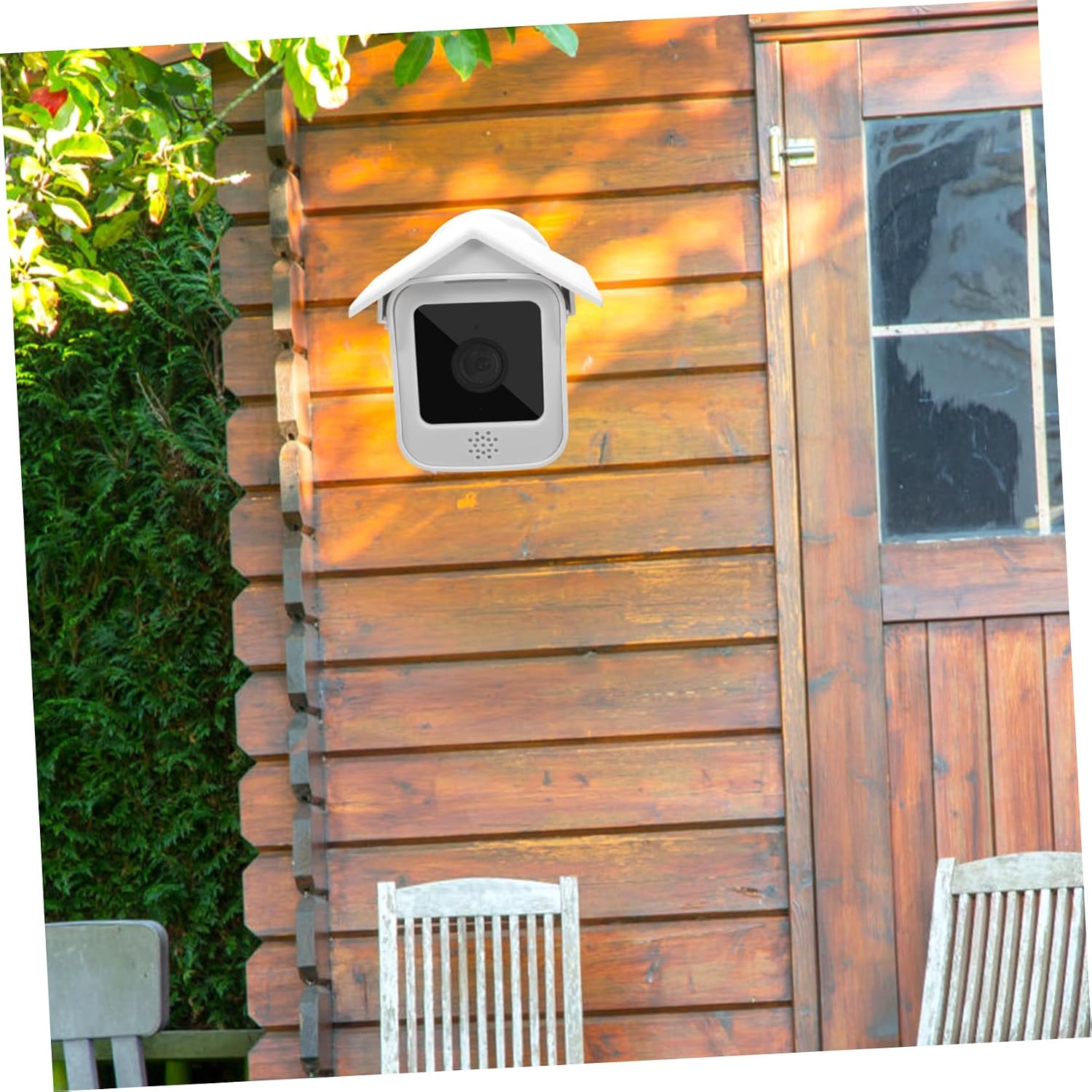 Outdoor Camera Protective Case 6.3x3.3x3.3In ABS Black, Rainproof Sun-Shield Dustproof for Wall Mount, Security Camera Cover