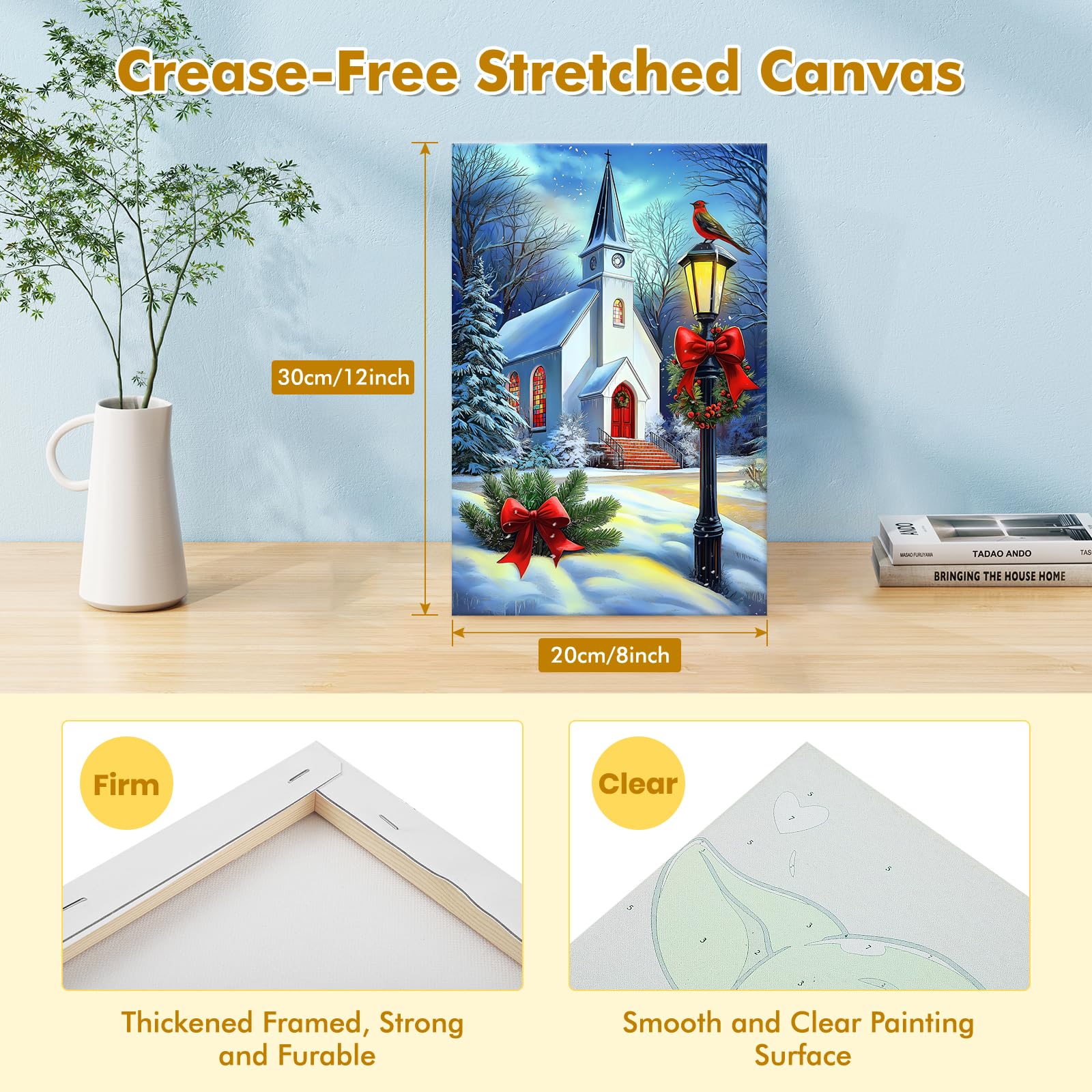 MOGTAA Malen Nach Zahlen Set - Winter Kardinal Landschaft Mit Rahmen & Staffelei Für DIY Gemälde