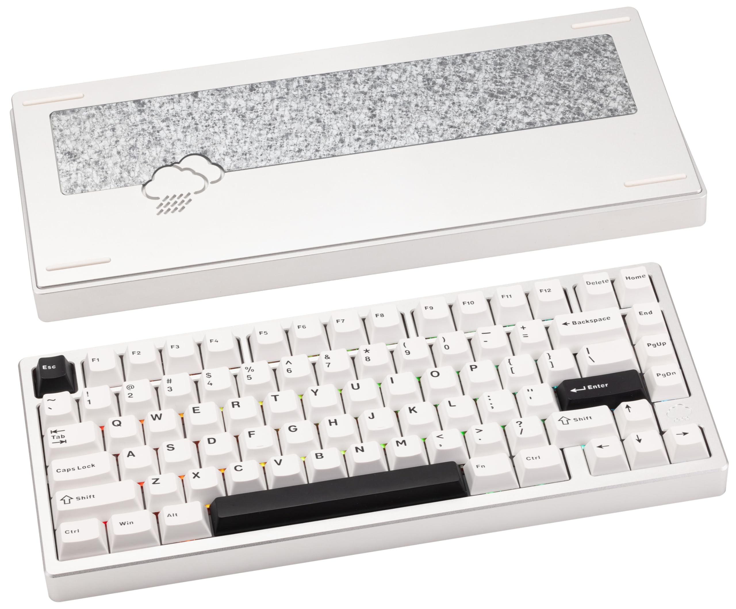 WOBKEY Rainy 75 Aluminum Cocoa Switch Mechanical Keyboard with Superior Acoustics, Wired, BT, 2.4G wireless Connectivity (Pro - White) — view 10