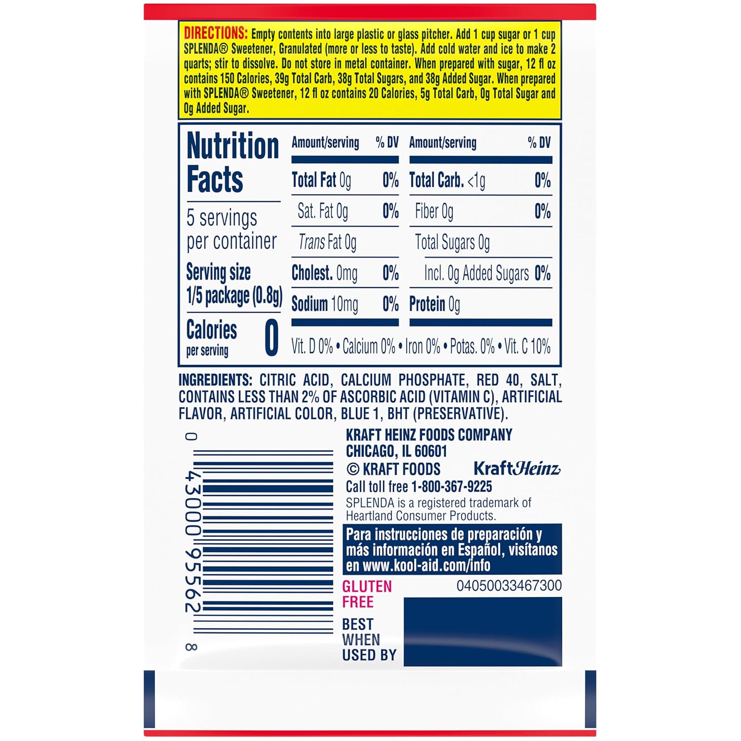 Kool-Aid Unsweetened Caffeine Free Cherry Zero Calories Powdered Drink Mix 192 Count Pitcher Packets 48 Count(Pack of 4)