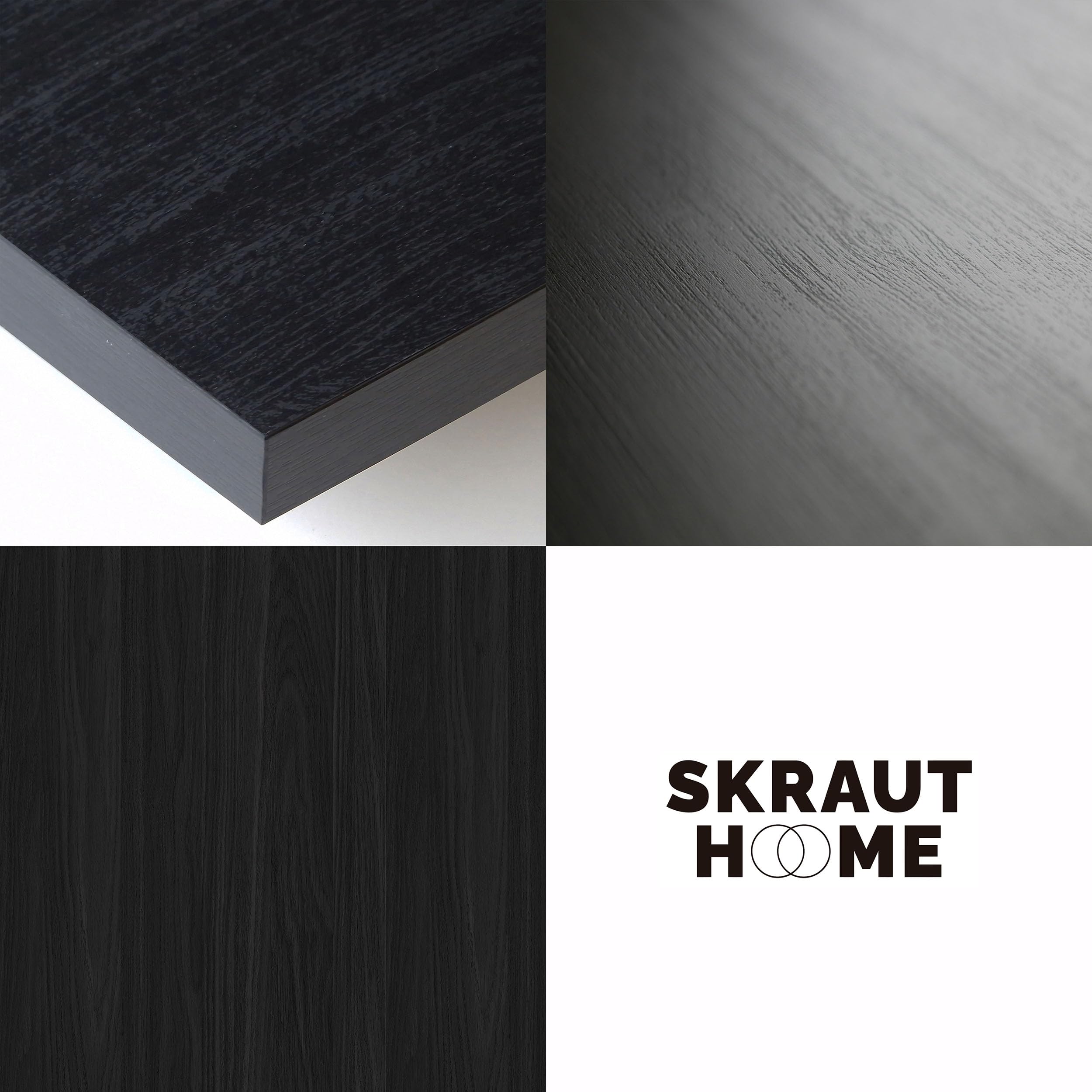Skraut Home | Mueble TV | Televisión | Muebles de salón, almacenaje | 267x45x35 cm | para TV Gran Formato | Chimenea eléctrica XXL | Colgado, Suspendido | Estilo Moderno | Negro