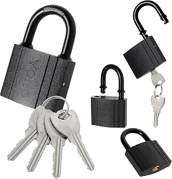 50mm Black Heavy Duty Lock with Keys Theft Short Shackle Padlock for Lockers Fences Gates