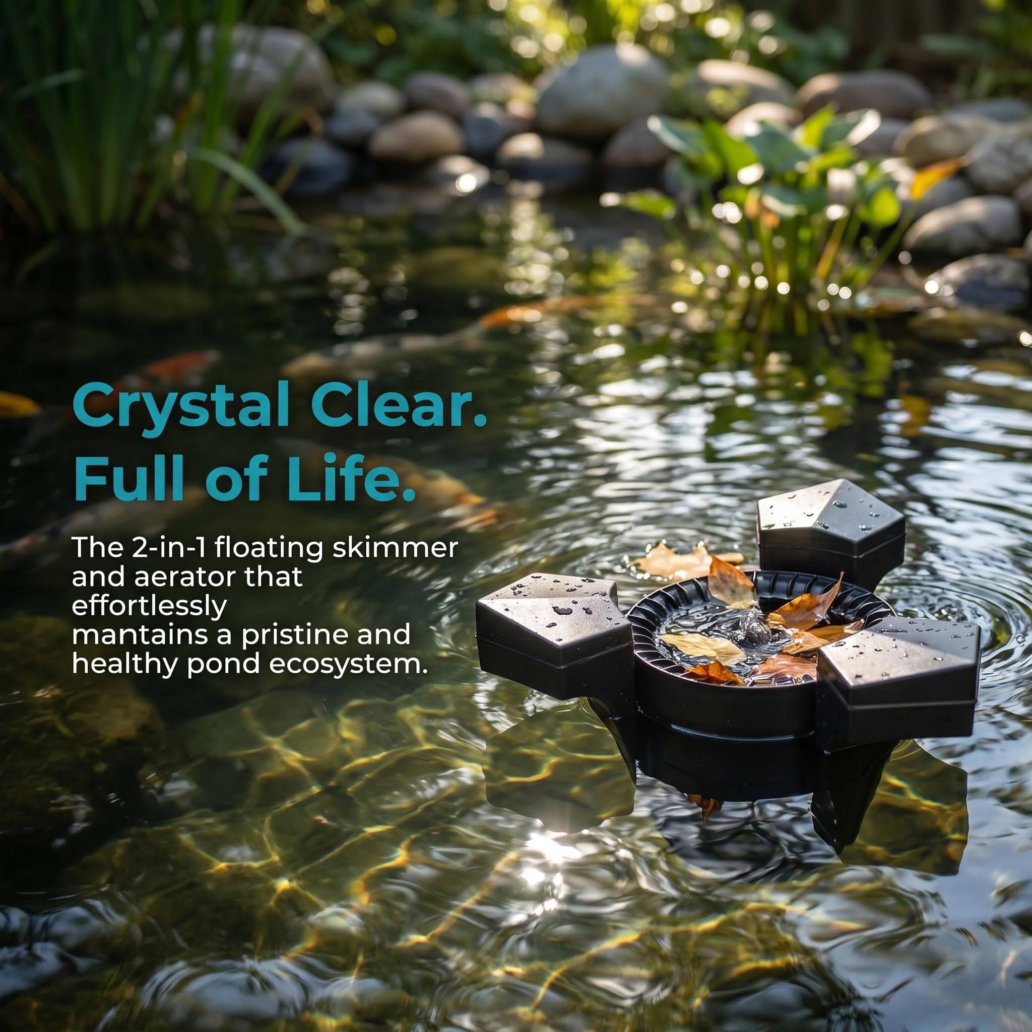 Skimmer Flotante 2 En 1 para Estanques con Bomba - Limpiador Automático para Piscinas Y Jardines, Cable De Alimentación De 10 M, Ideal para Estanques Y Fuentes De Agua Exteriores. 43W