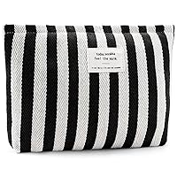 Vista 8 de Bolsa de maquillaje de flores para mujer, bonita bolsa de maquillaje para bolso, bolsa de cosméticos con cremallera, bolsa de cosméticos de lona