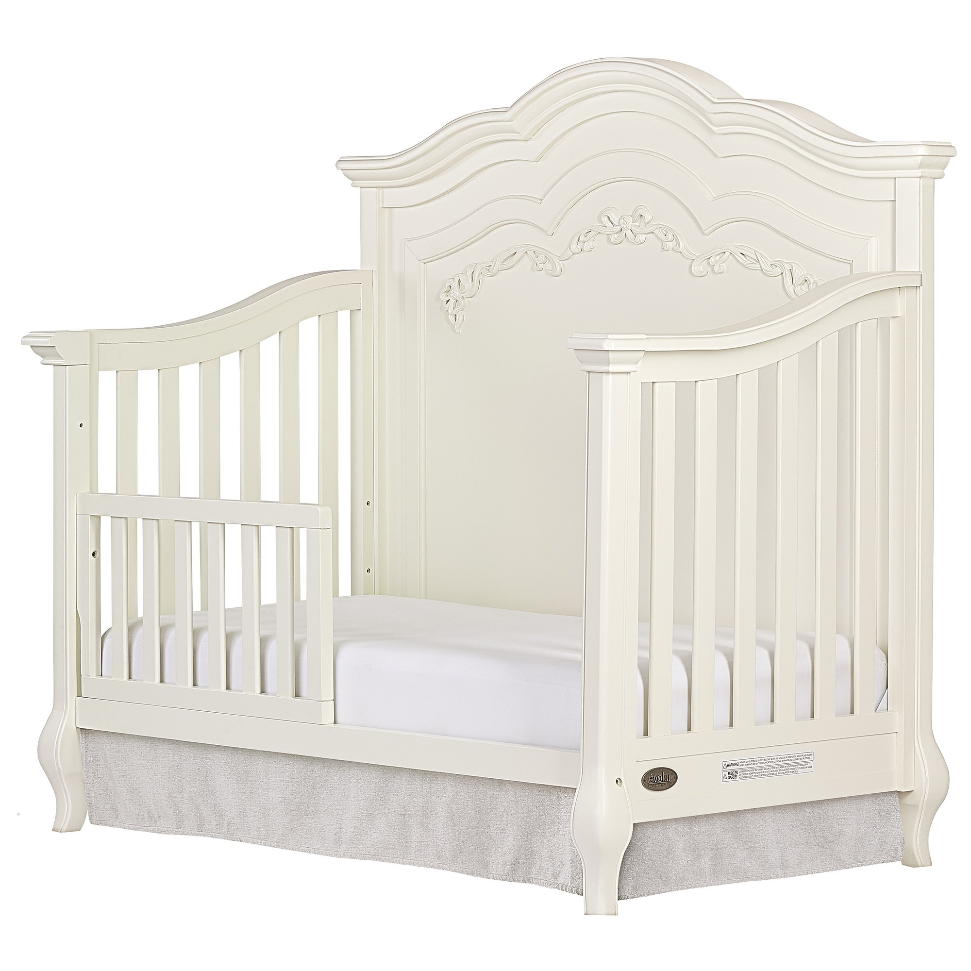 Uitschuifbed voor kinderen 90 x 200 cm met 2 lades - babybedje - grenen frame - witte kleur