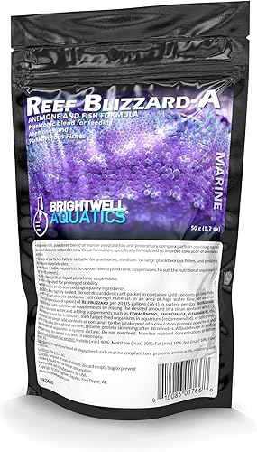 Brightwell Aquatics Reef Blizzard-A - Mezcla de alimentos planctónicos para anémonas y pescado planctívoro, 1.76 oz