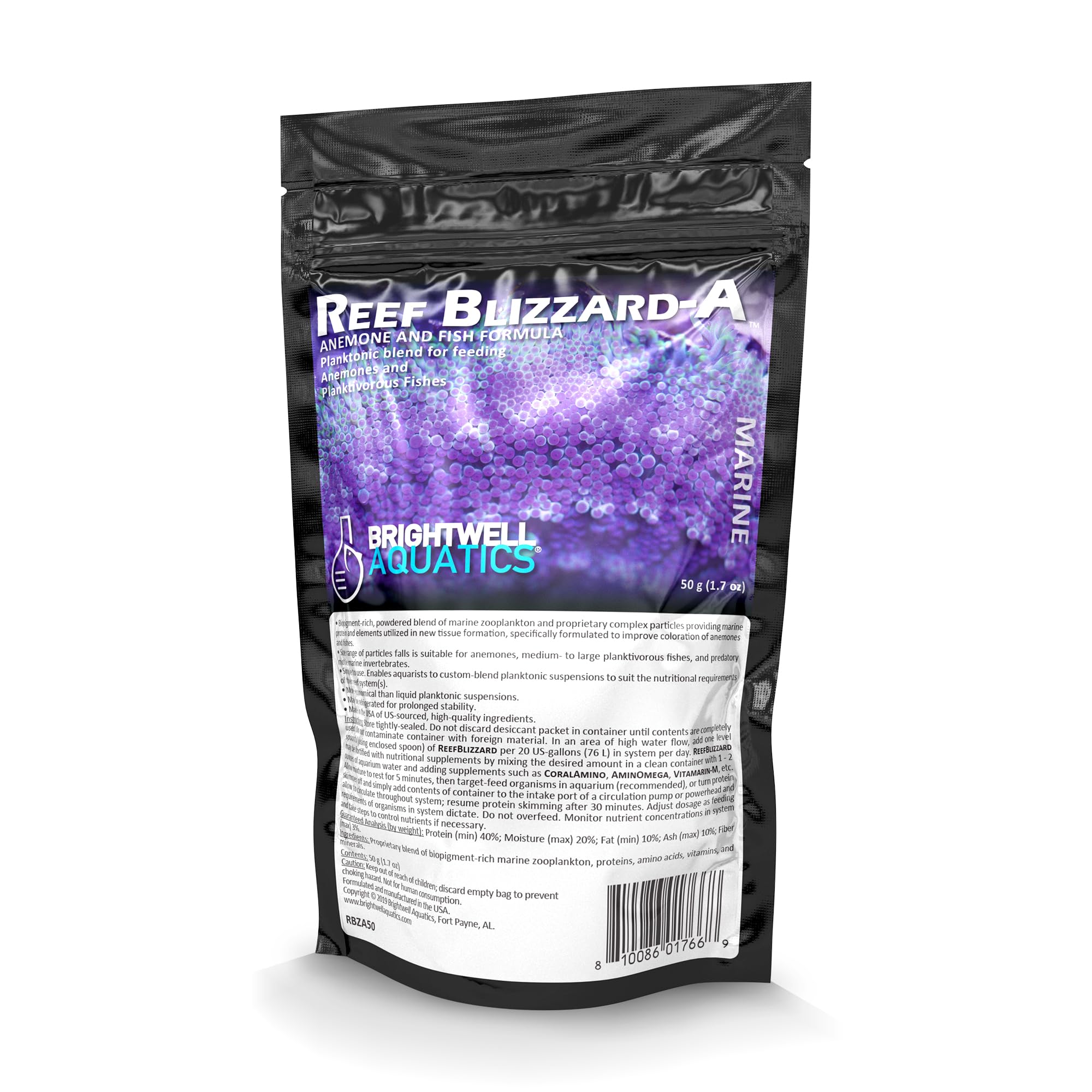 Brightwell Aquatics Reef Blizzard-A Mélange Alimentaire pour anémones et Poissons planktivores 50 g