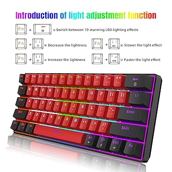 Amazon | Snpurdiri 60%有線メカニカルキーボード ミニ