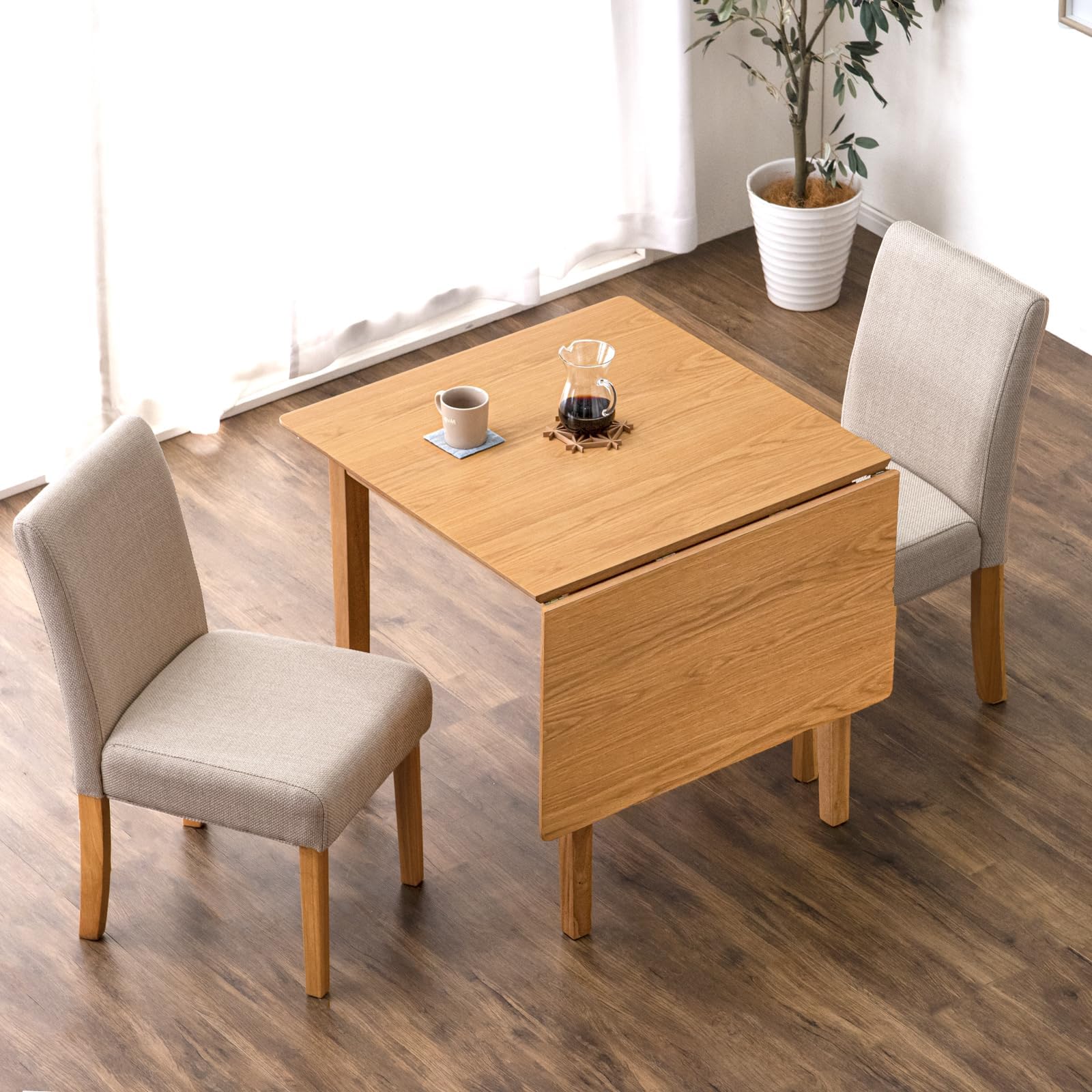 Tansu no Gen Extendable Dining Table Set 75 120 Expandable Table, Foldable, Compact, Dining Table, Wood Grain, 2 Seater 49600777(86911)