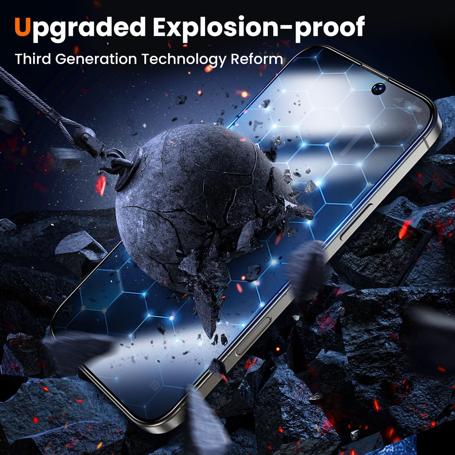 UniqueMe 2 Pack for iPhone 15 Pro Max Privacy Screen Protector - 6.7 inch [Military Grade Shatterproof & 9H+ Hardness] Privacy Screen 15 Pro Max Tempered Glass Full Coverage,Easy to install