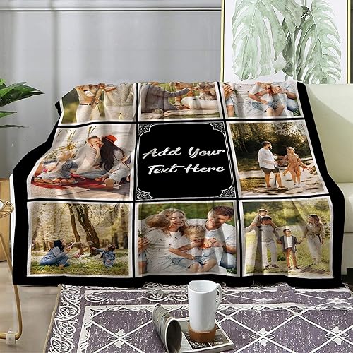 Miniatura 3 de Mantas de collage de imágenes personalizadas con texto, mantas de fotos personalizadas para mujeres, hombres, novios, regalos personalizados para