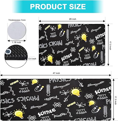 Miniatura 2 de Juego de 2 tapetes antifatiga para cocina, cómodos y modernos, tapetes para fregadero de cocina, impermeables, antideslizantes, para cocina,