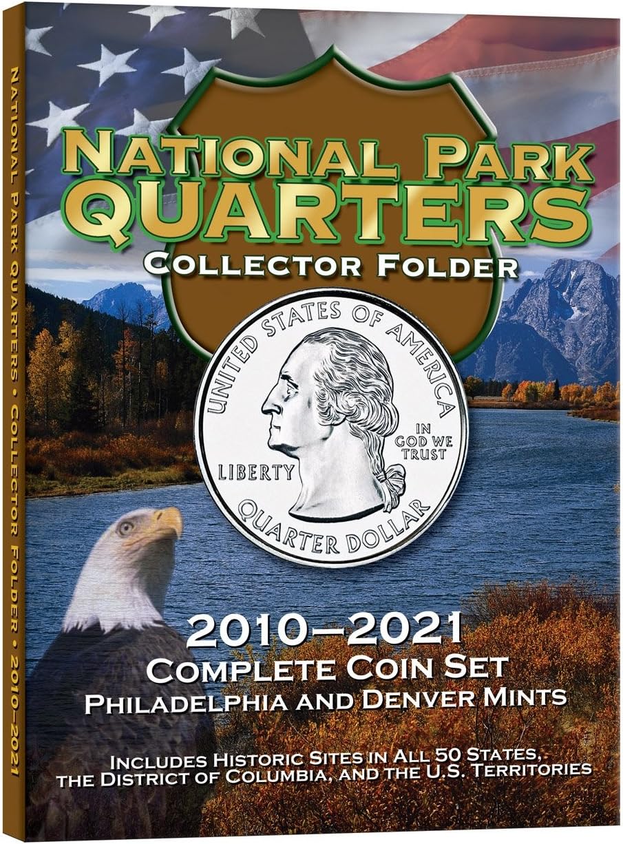 National Park Quarters Collector Folder 2010-2021: Complete Coin Set: Philadelphia and Denver Mints
