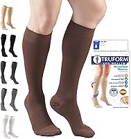 Vista 12 de Truform - Medias de compresión de 20-30 mmHg para hombres y mujeres, hasta la rodilla, punta cerrada, talla M, beige