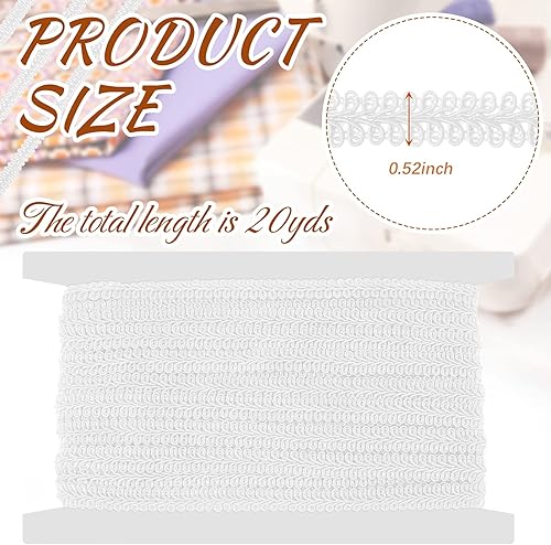 Miniatura 2 de Jutom Gimp - Recorte de trenza de 12 pulgada, 20 yardas, tejido de poliéster, adorno decorativo para disfraces, manualidades, costura, cortina,